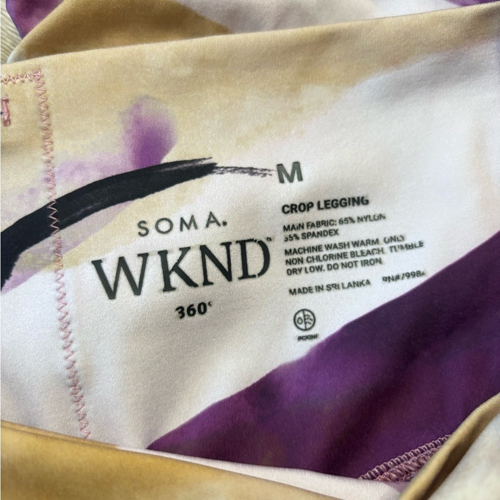 NWOT Soma WKND 360 Crop Multicolor High Rise Activewear Legging Size Medium - Picture 3 of 3